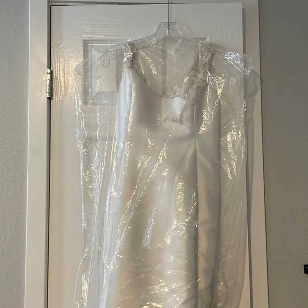 Angel Sanchez white gown. Could be a wedding gown or engagement dress. Never wrn